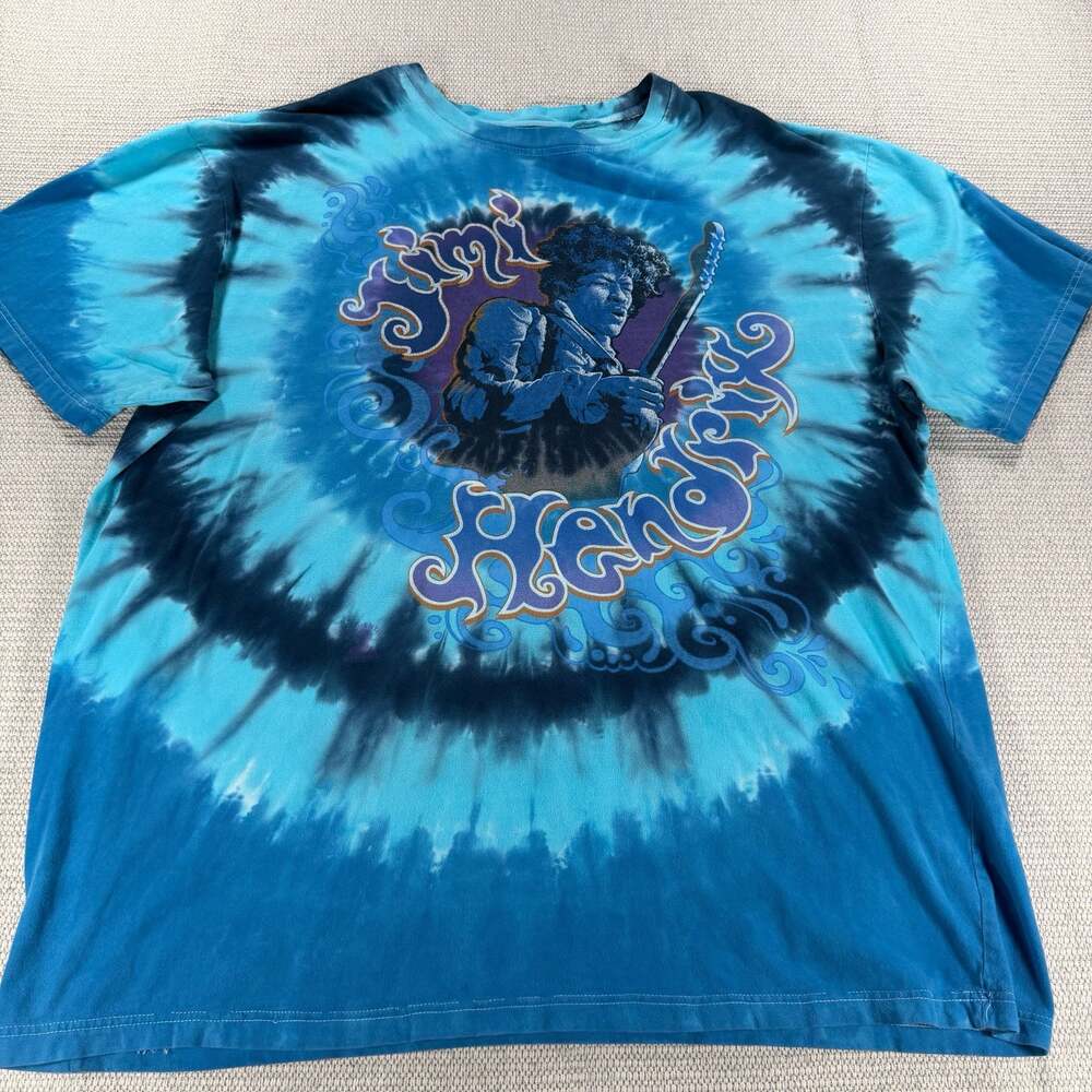 Liquid Blue Jimi Hendrix Hazed Tie-Dye T-Shirt Blue